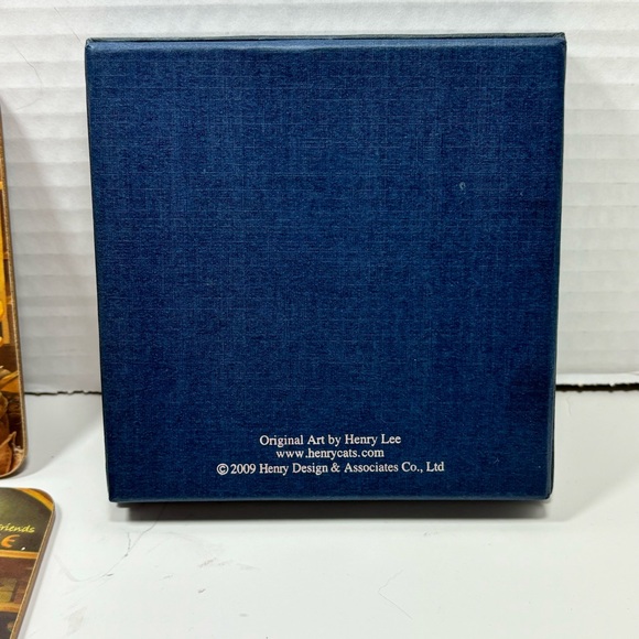 Henry Cats & Friends Cat Coaster Set Of 4 By Artist Henry Lee Coffee Cafe Cats - Picture 3 of 8